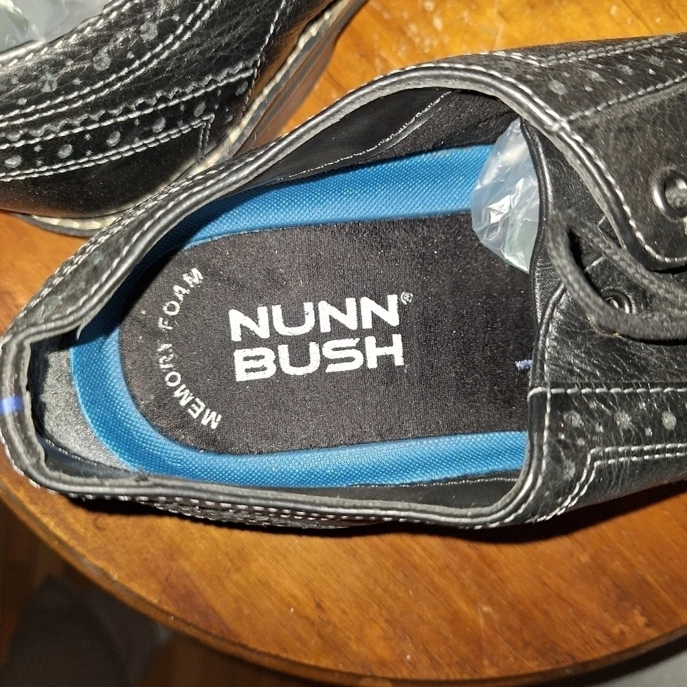 🌟 Nunn Bush Overland Cap Toe Lace-Up Dress Oxfords Shoes Comfort Heel Size 9.5W